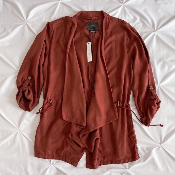 Sanctuary Rust Roll Tab Waterfall Trench Jacket - Picture 6 of 11